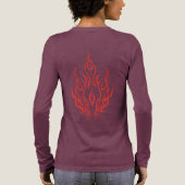 Flame Spirit Face | Tribal Fire Silhouette Art トライブレンドＴシャツ (背面)
