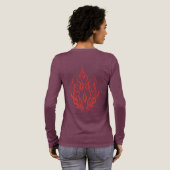 Flame Spirit Face | Tribal Fire Silhouette Art トライブレンドＴシャツ (背面全体)