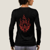 Flame Spirit Face | Tribal Fire Silhouette Art トライブレンドＴシャツ (背面)