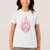 Flame Spirit Face | Tribal Fire Silhouette Art トライブレンドＴシャツ (正面)
