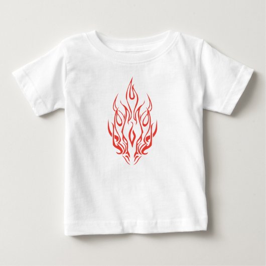 Flame Spirit Face | Tribal Fire Silhouette Art ベビーTシャツ (正面)