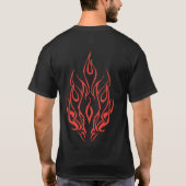 Flame Spirit Face | Tribal Fire Silhouette Art Tシャツ (裏面)