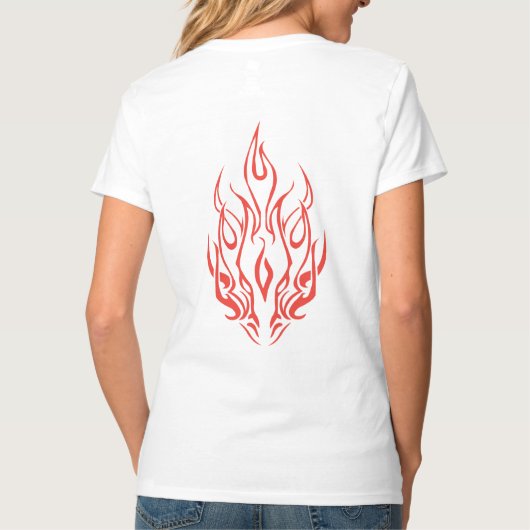 Flame Spirit Face | Tribal Fire Silhouette Art Tシャツ (裏面)