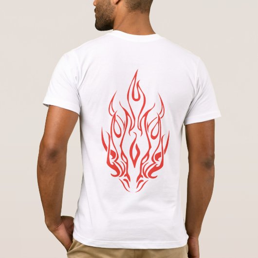 Flame Spirit Face | Tribal Fire Silhouette Art Tシャツ (裏面)