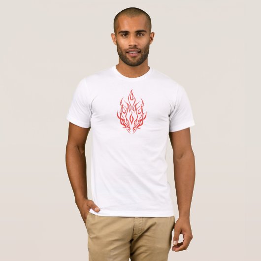 Flame Spirit Face | Tribal Fire Silhouette Art Tシャツ (正面フル)
