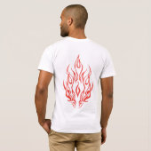 Flame Spirit Face | Tribal Fire Silhouette Art Tシャツ (裏面フル)