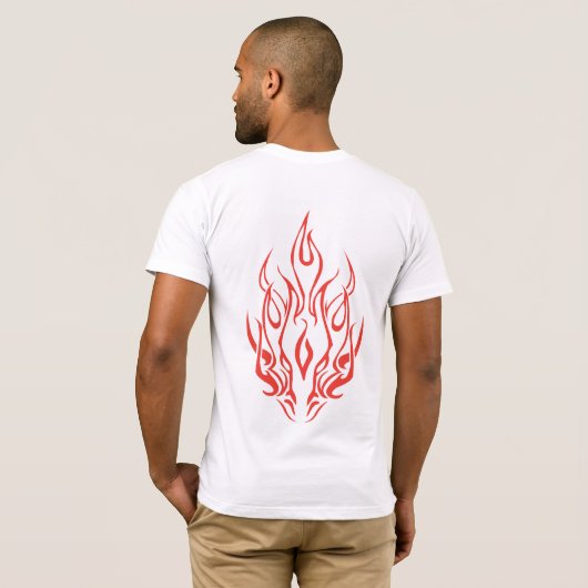 Flame Spirit Face | Tribal Fire Silhouette Art Tシャツ (裏面フル)