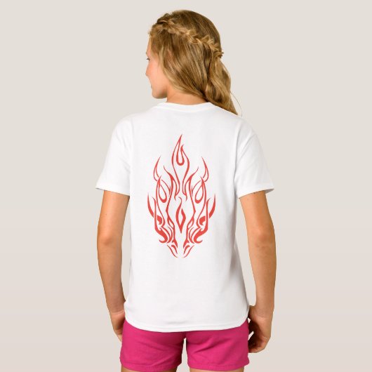 Flame Spirit Face | Tribal Fire Silhouette Art Tシャツ (裏面フル)