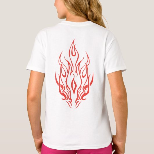 Flame Spirit Face | Tribal Fire Silhouette Art Tシャツ (裏面)