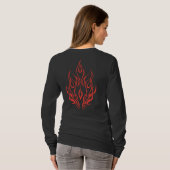 Flame Spirit Face | Tribal Fire Silhouette Art Tシャツ (裏面フル)