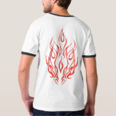 Flame Spirit Face | Tribal Fire Silhouette Art Tシャツ (裏面)