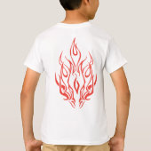Flame Spirit Face | Tribal Fire Silhouette Art Tシャツ (裏面)