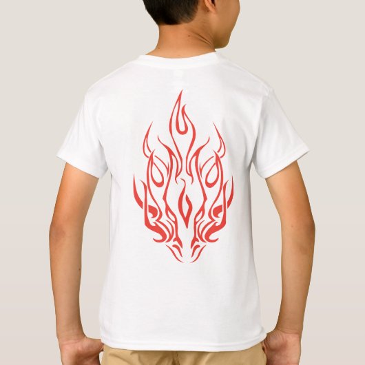 Flame Spirit Face | Tribal Fire Silhouette Art Tシャツ (裏面)