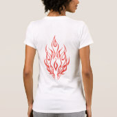 Flame Spirit Face | Tribal Fire Silhouette Art Tシャツ (裏面)