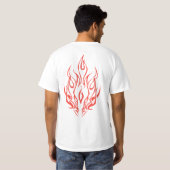 Flame Spirit Face | Tribal Fire Silhouette Art Tシャツ (裏面フル)