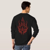 Flame Spirit Face | Tribal Fire Silhouette Art Tシャツ (裏面フル)