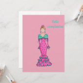 Flamenca traje rosa con lunares verdes  カード (正面/裏面インサイチュ)