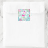 Flamenco Rosa Baby para personalizar e imprimir スクエアシール (バッグ)