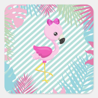 Flamenco Rosa Baby para personalizar e imprimir スクエアシール