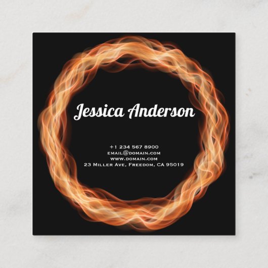 Flamesクリエイティブユニークトレンディーロゴの追加 スクエア名刺 (裏面)