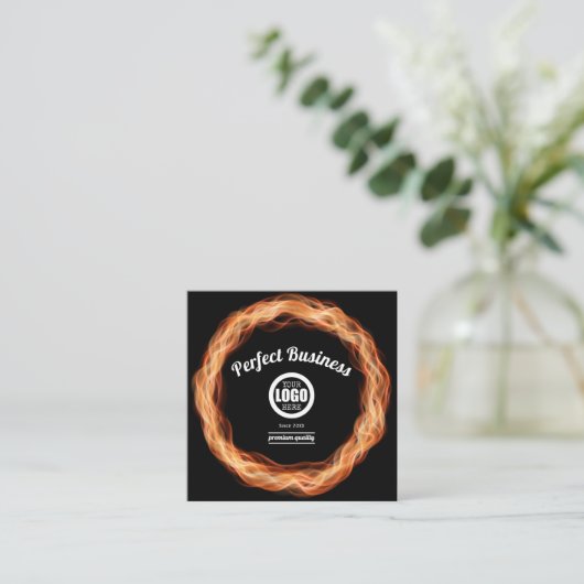 Flamesクリエイティブユニークトレンディーロゴの追加 スクエア名刺 (スタンド正面)