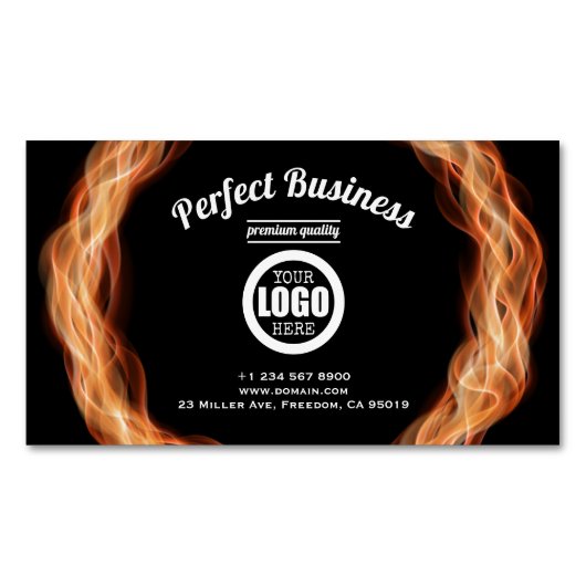 Flamesクリエイティブユニークトレンディーロゴの追加 マグネット名刺 (正面)