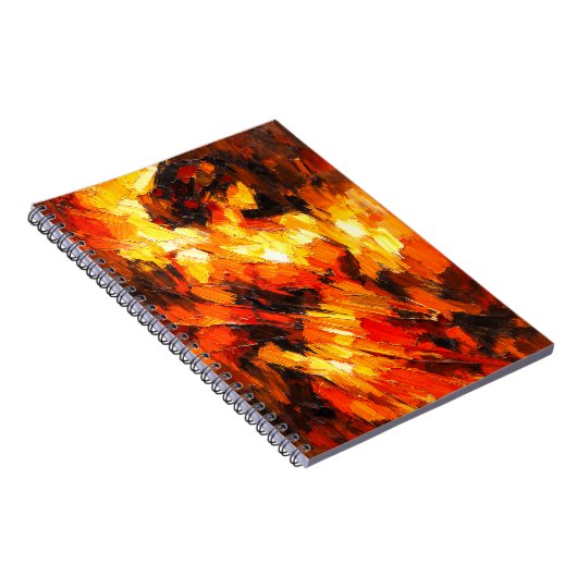 Flames of Passion Abstract Art Notebook  ノートブック (右側)