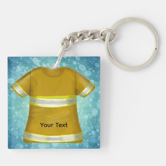 Flames Shield Firefighter キーホルダー (裏面)