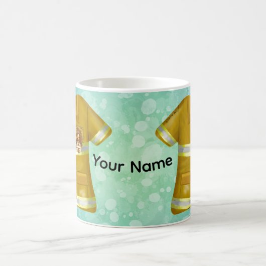 Flames Shield Firefighter コーヒーマグカップ (中央)