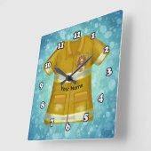 Flames Shield Firefighter スクエア壁時計 (傾斜)