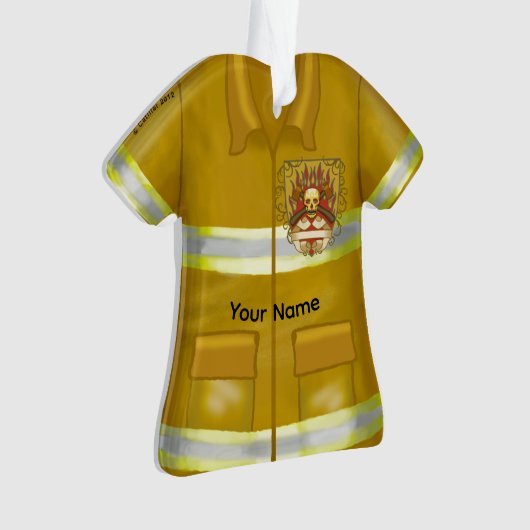 Flames Shield Firefighter ornament  オーナメント (正面)