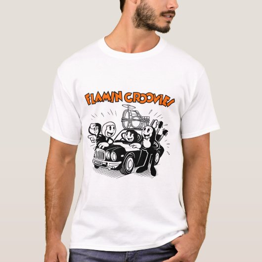 Flamin Grooviesアメリカ60s 70sのロック・バンドの人 Tシャツ (正面)