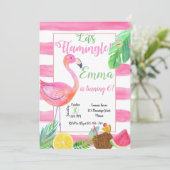 Flaminfo Birthday Invitation, Flamingo Invitation 招待状 (スタンド正面)