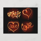 Flamingハートのラブポストカード ポストカード (正面)