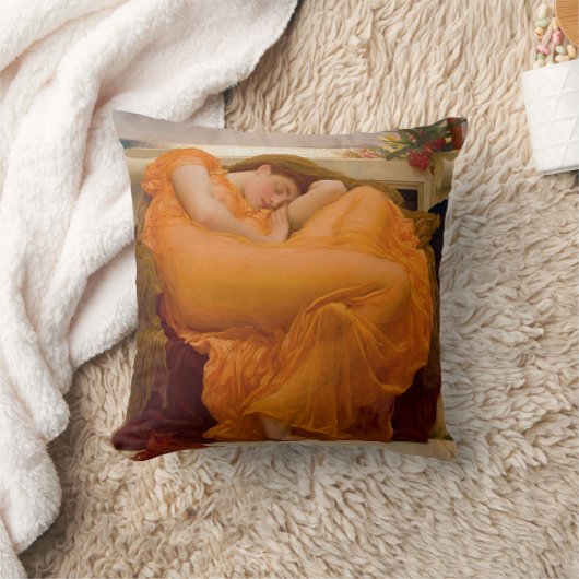Flaming 6月(by Frederic Leighton) クッション (ブランケット)