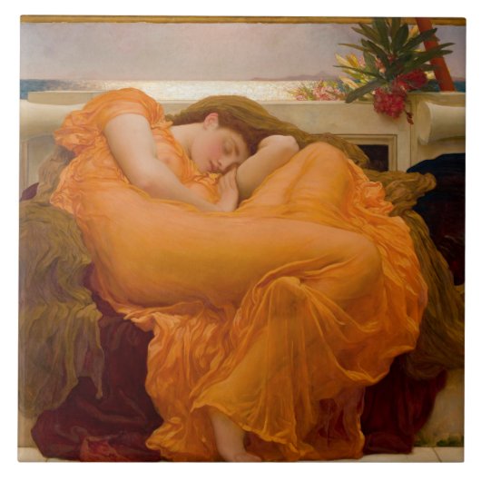 Flaming 6月(by Frederic Leighton) タイル (正面)