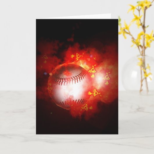 Flaming Baseball カード (黄色い花)