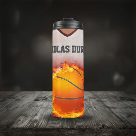 Flaming Basketball Jersey Nameカスタマイズ可能 タンブラー