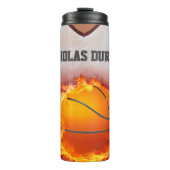 Flaming Basketball Jersey Nameカスタマイズ可能 タンブラー (正面)