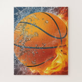 Flaming basketball throw pillow ジグソーパズル (縦)