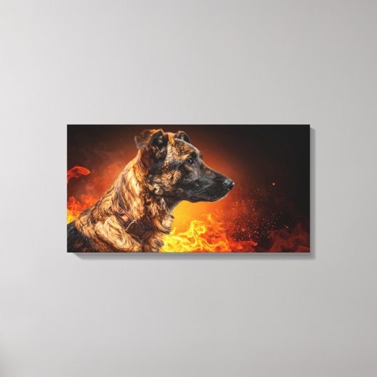 Flaming dog キャンバスプリント (正面)