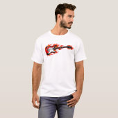 Flaming Electric Guitar T-Shirt | Rock Music Flame Tシャツ (正面フル)