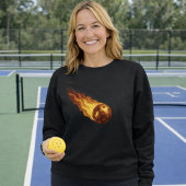 Flaming Fiery Golden Pickleball Black Pickler Life スウェットシャツ