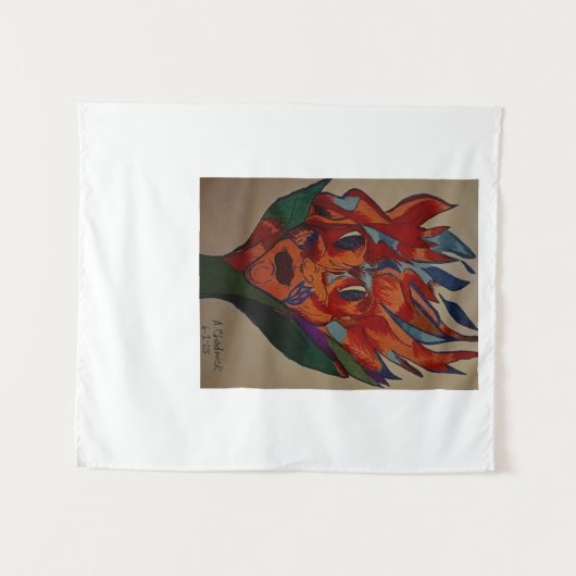 Flaming Flower Animation Small Tapestry タペストリー (正面(横))