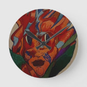 Flaming Flower Animation Wall Clock ラウンド壁時計 (正面)