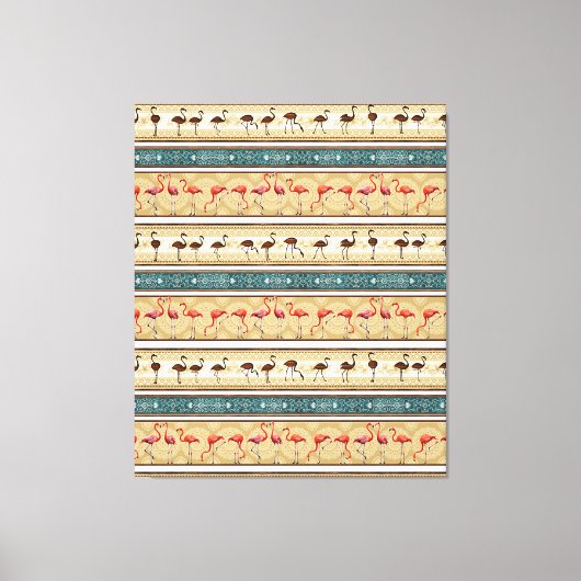 Flaming Go Lover Gift、かわいいフラミンゴ柄ギフト キャンバスプリント (正面)