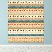 Flaming Go Lover Gift、かわいいフラミンゴ柄ギフト キャンバスプリント (インサイチュ (ウッドフロア))