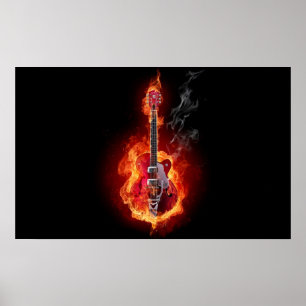 Flaming Guitarポスター ポスター