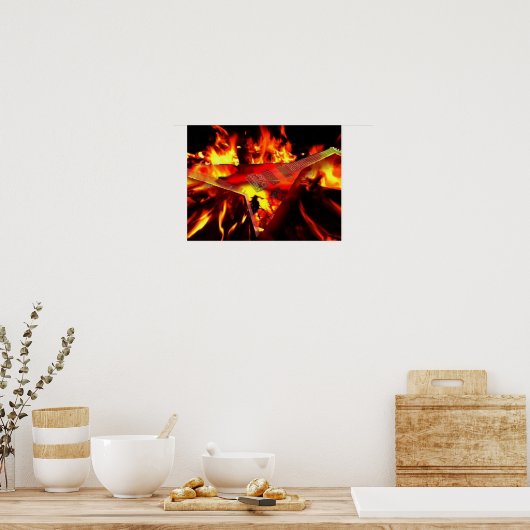 Flaming Guitarポスター ポスター (キッチン)