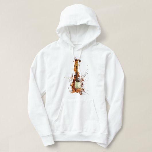 Flaming Guitar Hoodie – Rock & Fire Style パーカ (デザイン正面)
